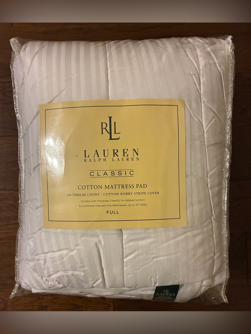 NEW Without TAGS Lauren Ralph Lauren Classic Cotton Mattress Pad - Full Size